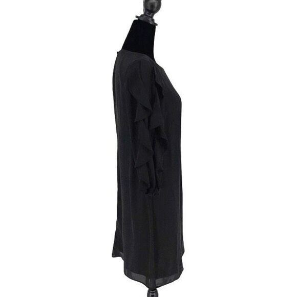 Vince Camuto Womens 3/4 Ruffle Sleeve Keyhole Back Shift Dress‎ Black Size 2 - Picture 2 of 11